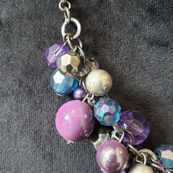 Womens Multicolor Multiple Beaded Cable Chain Necklace with Lobster Clasp - Picture 5 of 7